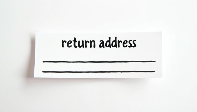 Blank label shows text return address with two empty lines for writing. Use for mailing packages letters and envelopes. Quick to customize and print.