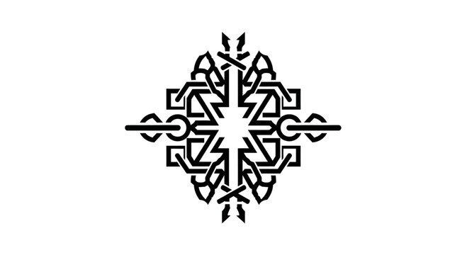 Intricate black and white mandala design.