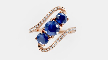 Naklejka premium Classic trilogy ring inspired by traditional jewelry style.