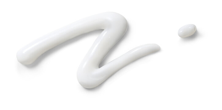 White swatch of cosmetic cream texture isolated on white background.