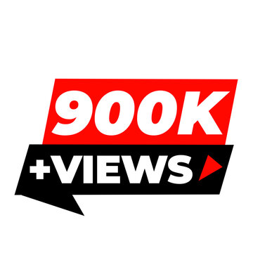 900K Views Platform Milestone Counter PNG, 900K Social Growth Badge Icon, 900K Engagement Trend Label Design, 900K Trending Content Tag PNG, 900K Viewer Count Sticker Icon