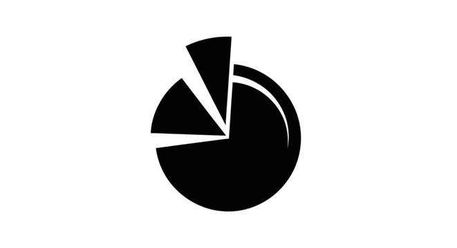 Simple black pie chart graphic on a white background.