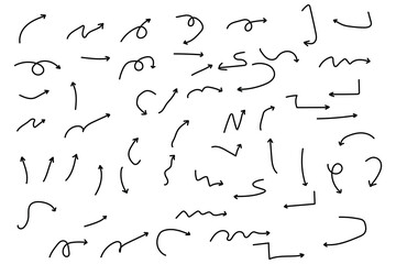 Naklejka premium Collection of handwritten letters and symbols on a white background