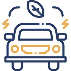 Obraz premium Eco Car Electric Vehicle Vector Icon for Green Transport