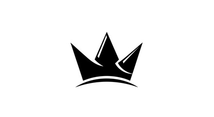 Fototapeta premium A simple black crown icon on a white background with bold lines.