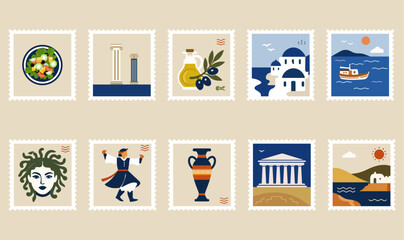 Greece. Post stamps - theme - Greece. © mariamcho