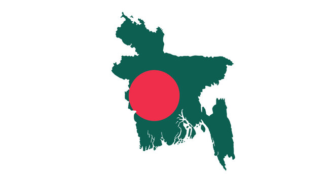The national flag of bangladesh featuring a red sun on a green field