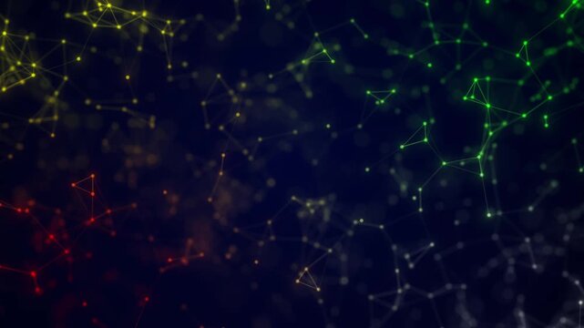 Polygonal network background animation 3D rendering