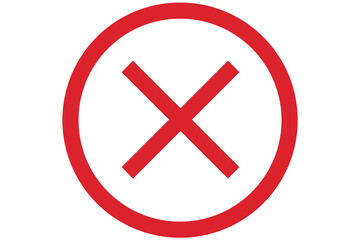 Obraz premium red cross x vector icon. no wrong symbol. delete, vote sign. graphic design element set on white background Cross Check Symbol on Transparent Background Red wrong mark symbol icon PNG