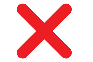 Obraz premium red cross x vector icon. no wrong symbol. delete, vote sign. graphic design element set on white background Cross Check Symbol on Transparent Background Red wrong mark symbol icon PNG