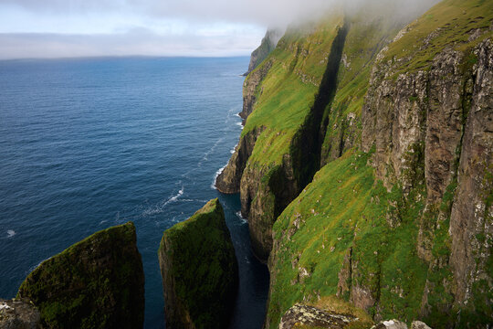Dramatic Dunnesdrangar Sea Stacks and Cliffs, Faroe Islands