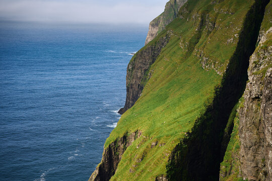 Dunnesdrangar Sea Stacks Rising from the Atlantic, Faroe Islands
