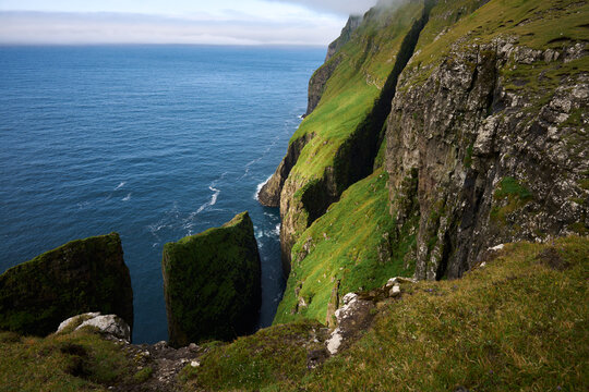 Dramatic Dunnesdrangar Sea Stacks and Cliffs, Faroe Islands