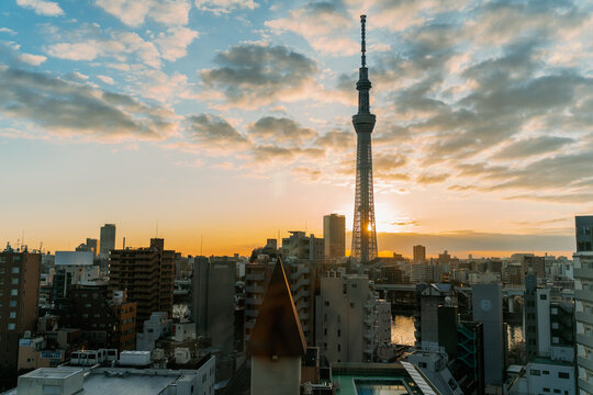 Tokyo Sky Tree During Sunrise