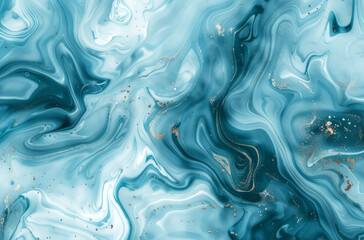 Fototapeta premium Photo of Turquoise green dark marble fluid art pattern with golden veins. Background texture for backdrops or mapping