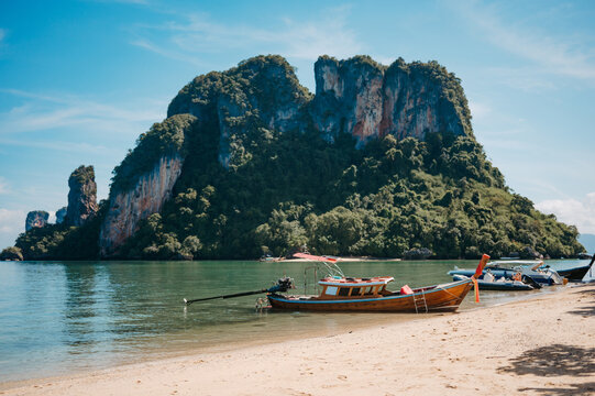 Longtail boat at Pak Bia Island, Hong Islands, Krabi, Thailand