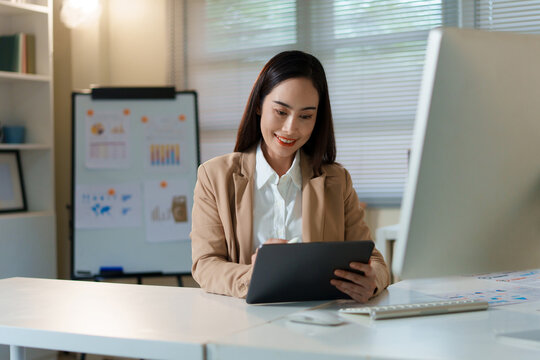 Business Data Analysis Professional With Digital Interface