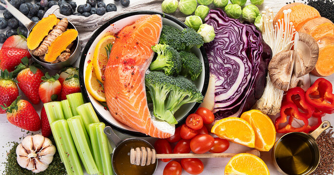 Anticancer food concept. Healthy food.