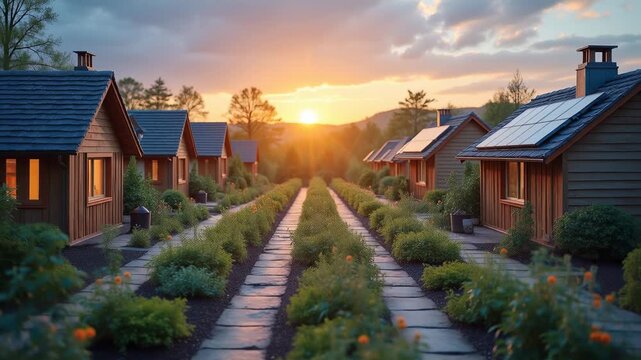 Community solar gardens: shared renewable arrays with subscribers' homes lit, energy democracy visualization