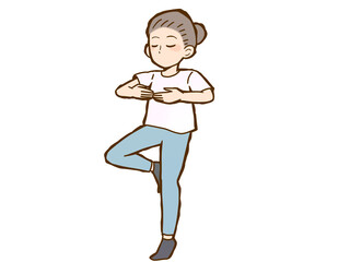 ヨガをする女性 © れんず 空野