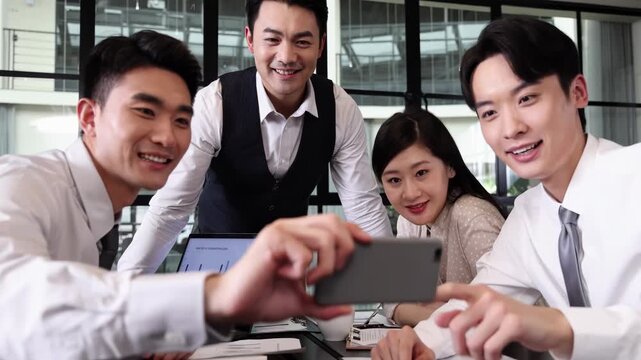 Professional business coworkers actively positive and upbeat work atmosphere, engaged in a productive meeting, discussing strategies and collaborating on projects in a modern office environment