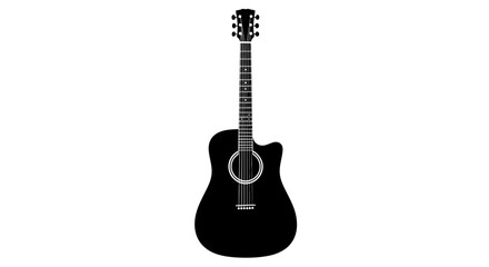 Obraz premium Black Acoustic Guitar Instrument Closeup.
