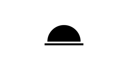 Fototapeta premium Black Cloche Food Dome Icon.