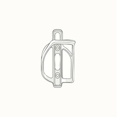 Obraz premium Simple outline illustration of a modern, minimalist bicycle pedal with a caged design