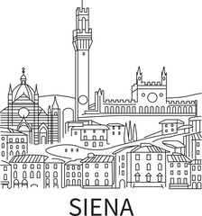 Obraz premium Siena City Line Draw Simple Minimalist