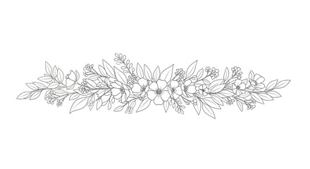 Detailed illustration of floral leafy branch. © Safa_Sekar Madinah