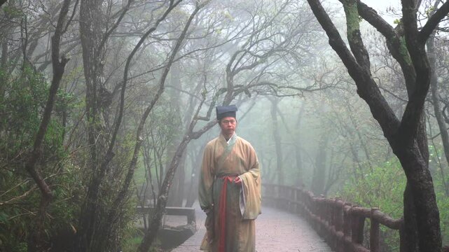 Xu Xiake, an ancient Chinese scholar and geographer, traveled to Mount Huangshan with oriental artistic conception，Chinese ancient literati, Xu Xiake, Wang Yangming, Li Bai, Su Shi,