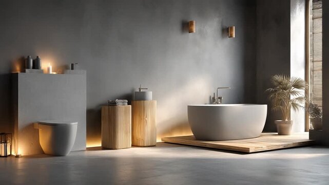 Modern Bathroom Design with Minimalist Aesthetic and Natural Elements