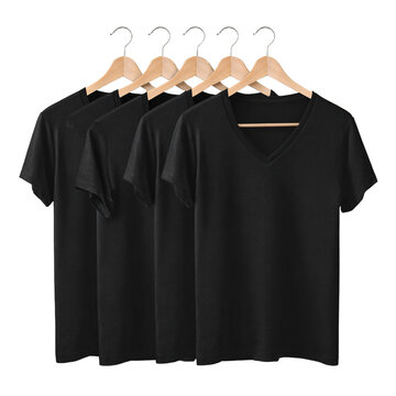 Premium Black Women's V-Neck T-Shirts Set for Fashion Display
