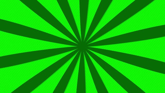 Dynamic Green Comic Book Style Sunburst Background