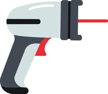 A stylized depiction of a stapler gun with a red trigger and magazine Vector, illustration
