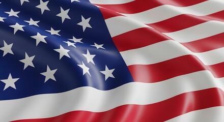 Fototapeta premium Waving american flag with stars and stripes