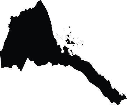 Eritrea map silhouette on white background