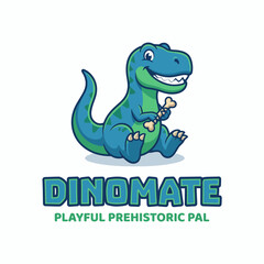 Obraz premium This charming image features a cute dinosaur character showcasing a playful expression, making it an ideal choice for children's products or educational content.