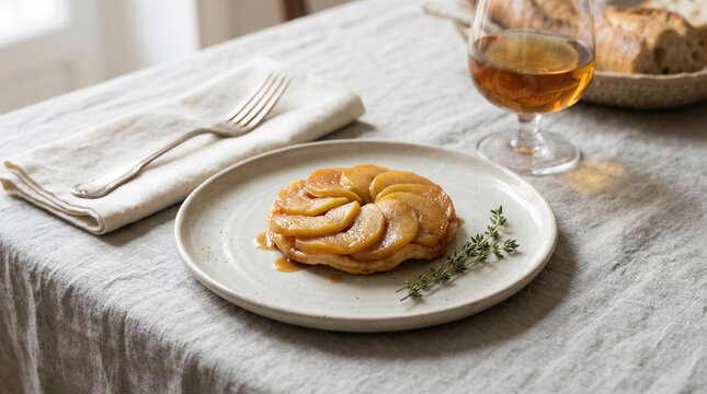 Assiette de p&acirc;tisserie &eacute;l&eacute;gante servie avec une boisson