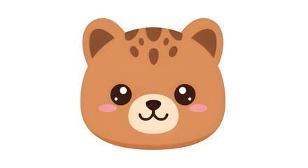 Fototapeta premium Cute bear head emoji illustration for icon design.