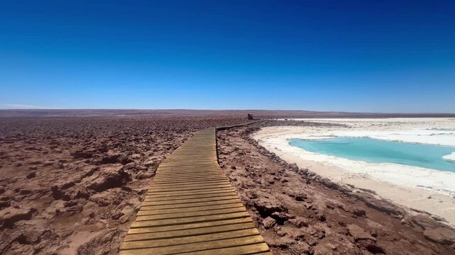 The Salar de Atacama is Chile's largest salt flat, located 55 km south of San Pedro de Atacama near the oasis town of Toconao.