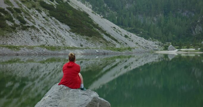 Mountain Reflection On Lake Krn During Summer Slovenia