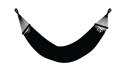 Black hammock hanging between two points a striking silhouette © asma