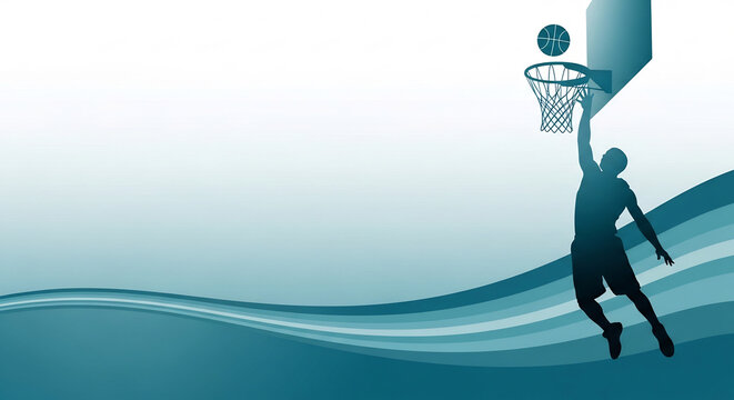 黒い選手がバスケする