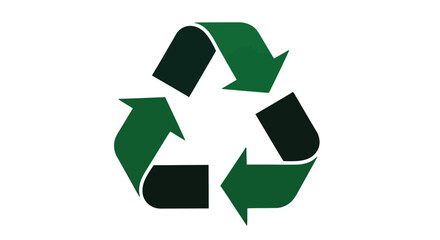 Obraz premium Green recycle symbol against a light gray background silhouette