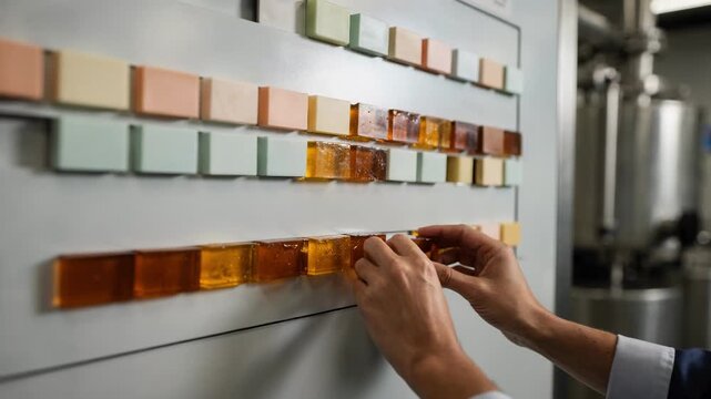Medium shot of live schedule interface balancing gum and resin batches highlighting realtime adjustments and downtime reduction.