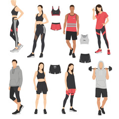 Fototapeta premium Diverse Group of People in Athletic Wear - Fitness Fashion Collection