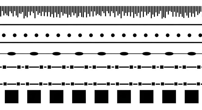 A collection of various line and dot patterns in black on a white background