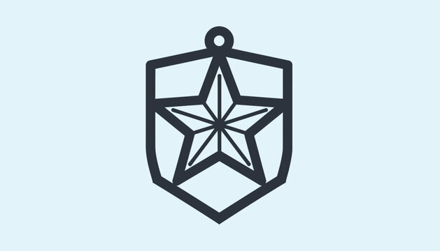 A Geometric Star Emblem or Award Badge, Illustrating Achievement and Excellence
