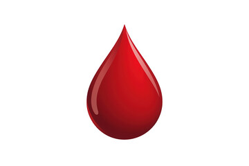 Obraz premium Red blood drop icon representing medical health, donation, life, and urgent vital care, transparent background